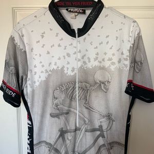 Primal Wear Mens The Longest Ride Skeleton Cycling Jersey Half Zip MADE IN USA
